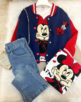 Conjuntinho desenhos 085 (3 PEÇAS) (JEANS)