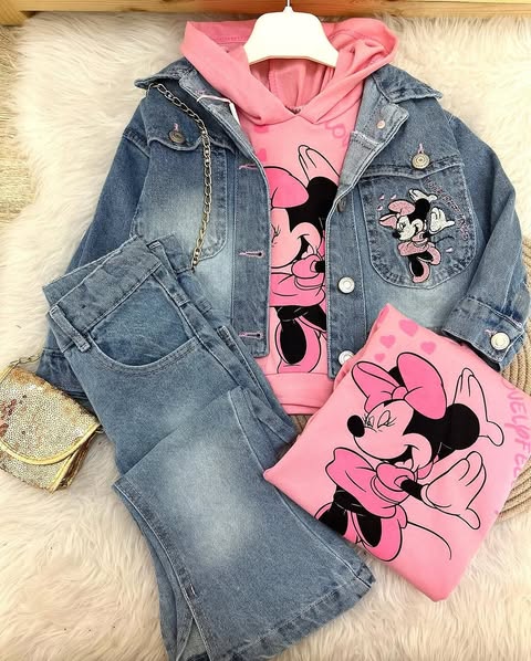 Conjuntinho desenhos 091 (3 PEÇAS) (JEANS)