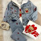 Conjuntinho desenhos 093 (3 PEÇAS) (JEANS)