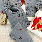 Conjuntinho desenhos 093 (3 PEÇAS) (JEANS)