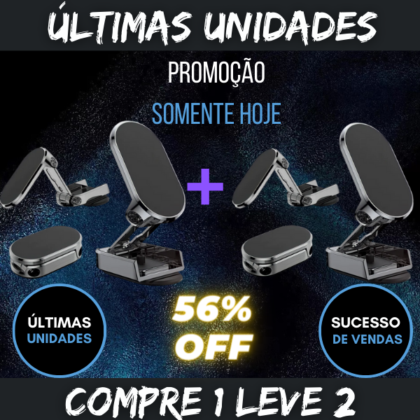 Suporte MagnetPlus - O Mais Poderoso | COMPRE 1 LEVE 2 | Frete Grátis