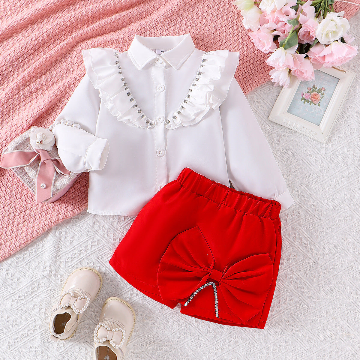 Conjunto Infantil Feminino Brilhos Lacinho